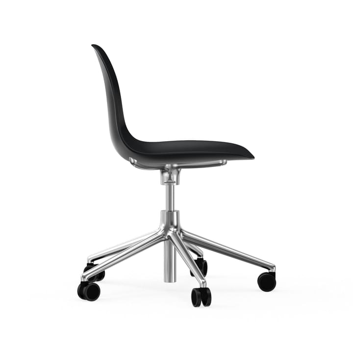 Form chair draaistoel, 5 W bureaustoel, zwart, aluminium, wielen Normann Copenhagen