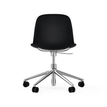 Form chair draaistoel, 5 W bureaustoel - zwart, aluminium, wielen - Normann Copenhagen