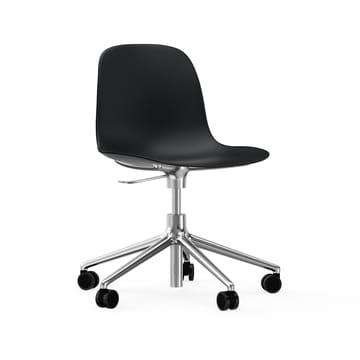 Form chair draaistoel, 5 W bureaustoel - zwart, aluminium, wielen - Normann Copenhagen