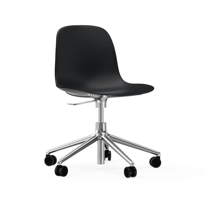 Form chair draaistoel, 5 W bureaustoel, zwart, aluminium, wielen Normann Copenhagen