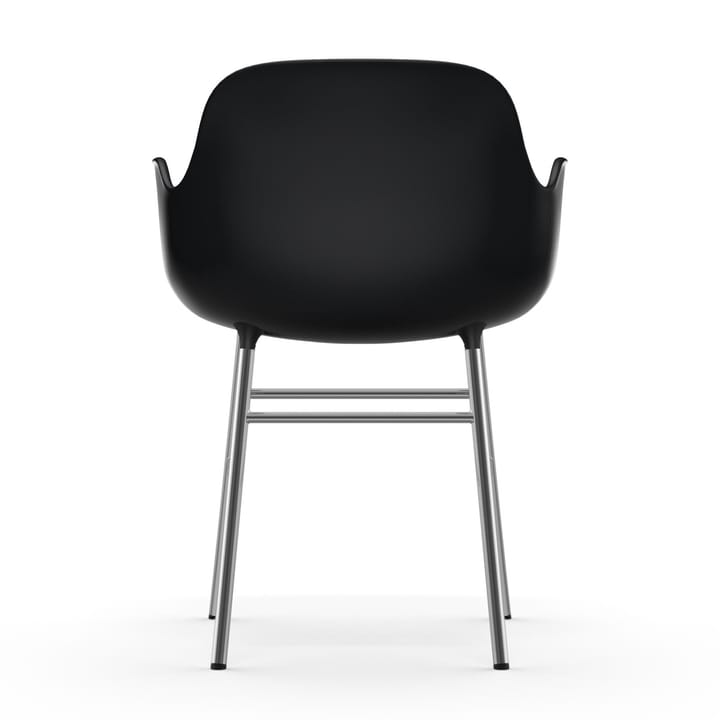 Form stoel met armleuning verchroomde poten, Zwart Normann Copenhagen