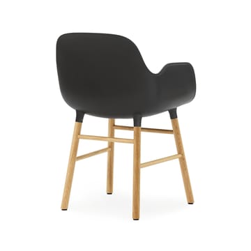 Form stoel met armleuningen - black, eikenhouten poten - Normann Copenhagen