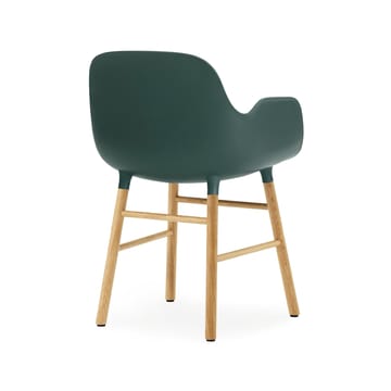 Form stoel met armleuningen - green, eikenhouten poten - Normann Copenhagen