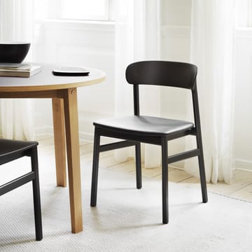 Herit stoel leren bekleding zwart eikenhout - Zwart - Normann Copenhagen