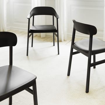 Herit stoel leren bekleding zwart eikenhout - Zwart - Normann Copenhagen