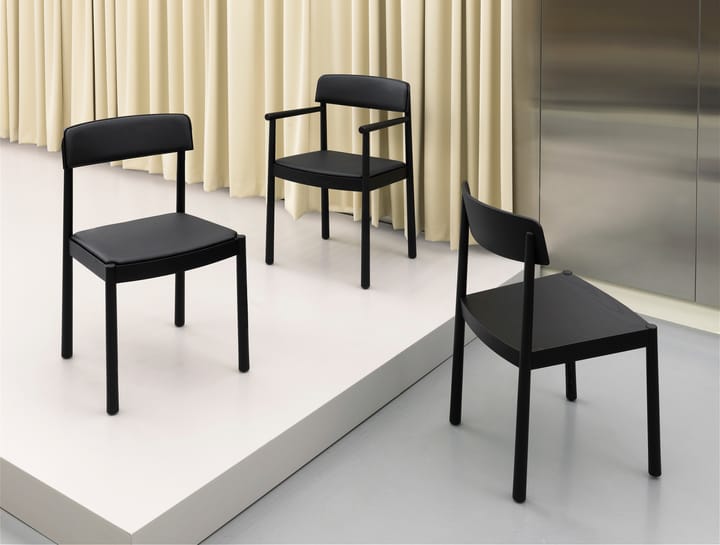 Timb stoel met kussen, Black/ Ultra Leather - Black Normann Copenhagen