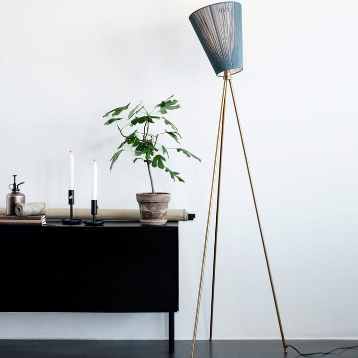 Oslo Wood Vloerlamp, light blue, lichtgrijs onderstel Northern