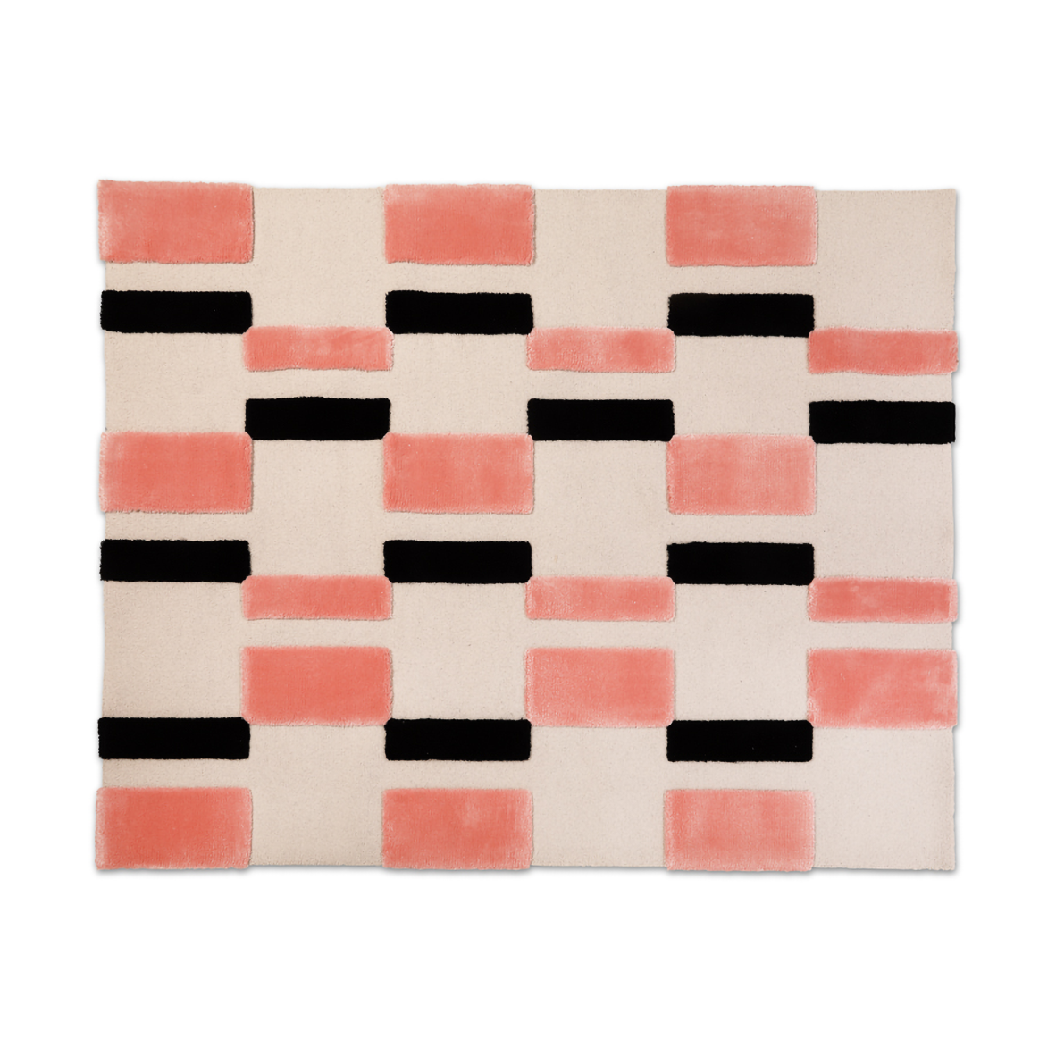 Ogeborg ODC Segment Rug Collection Irregular vloerkleed Coral crush-cream-black, 120x200 cm