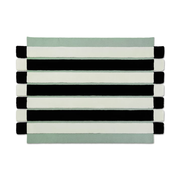 ODC Segment Rug Collection Stripe Chess vloerkleed - Mint-white-black, 154x200 cm - Ogeborg