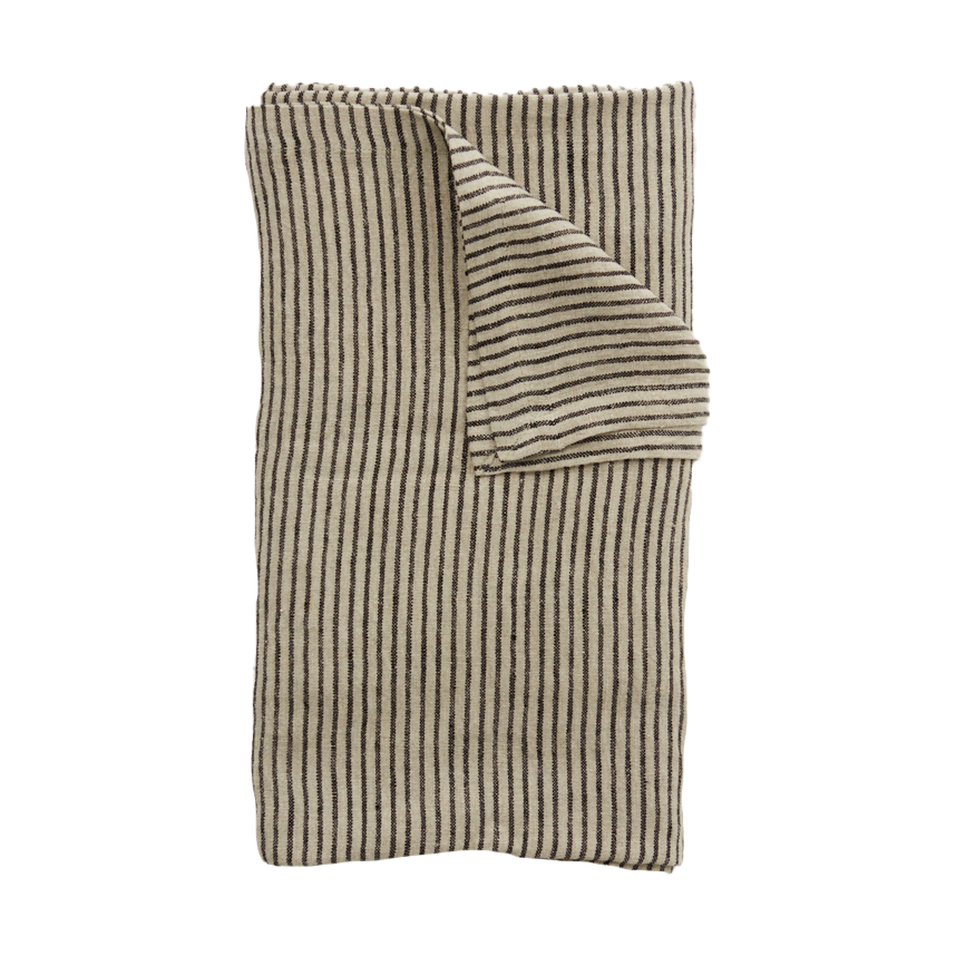 Olsson & Jensen Stripe linnen tafelkleed 150x300 cm Zwart zand