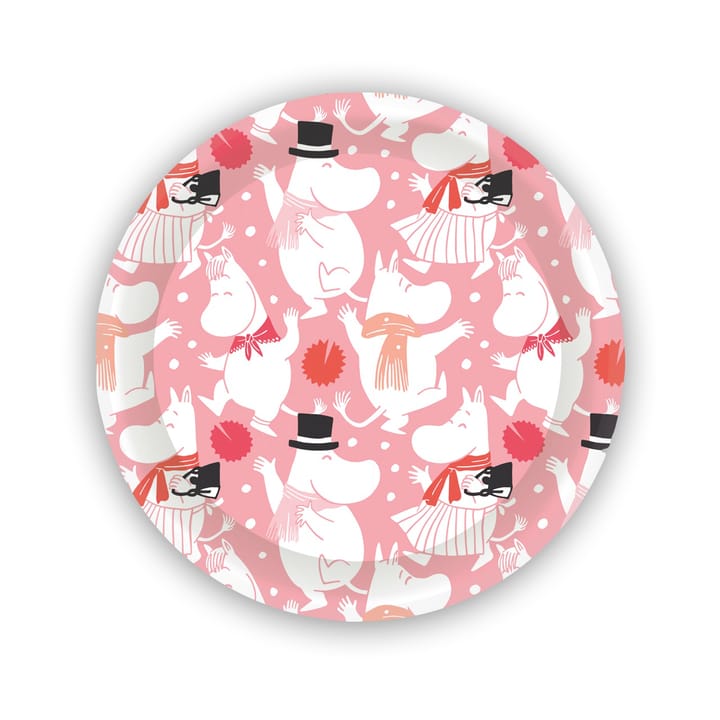 Moomin celebration mini dienblad Ø11 cm - Wit-roze - Opto Design