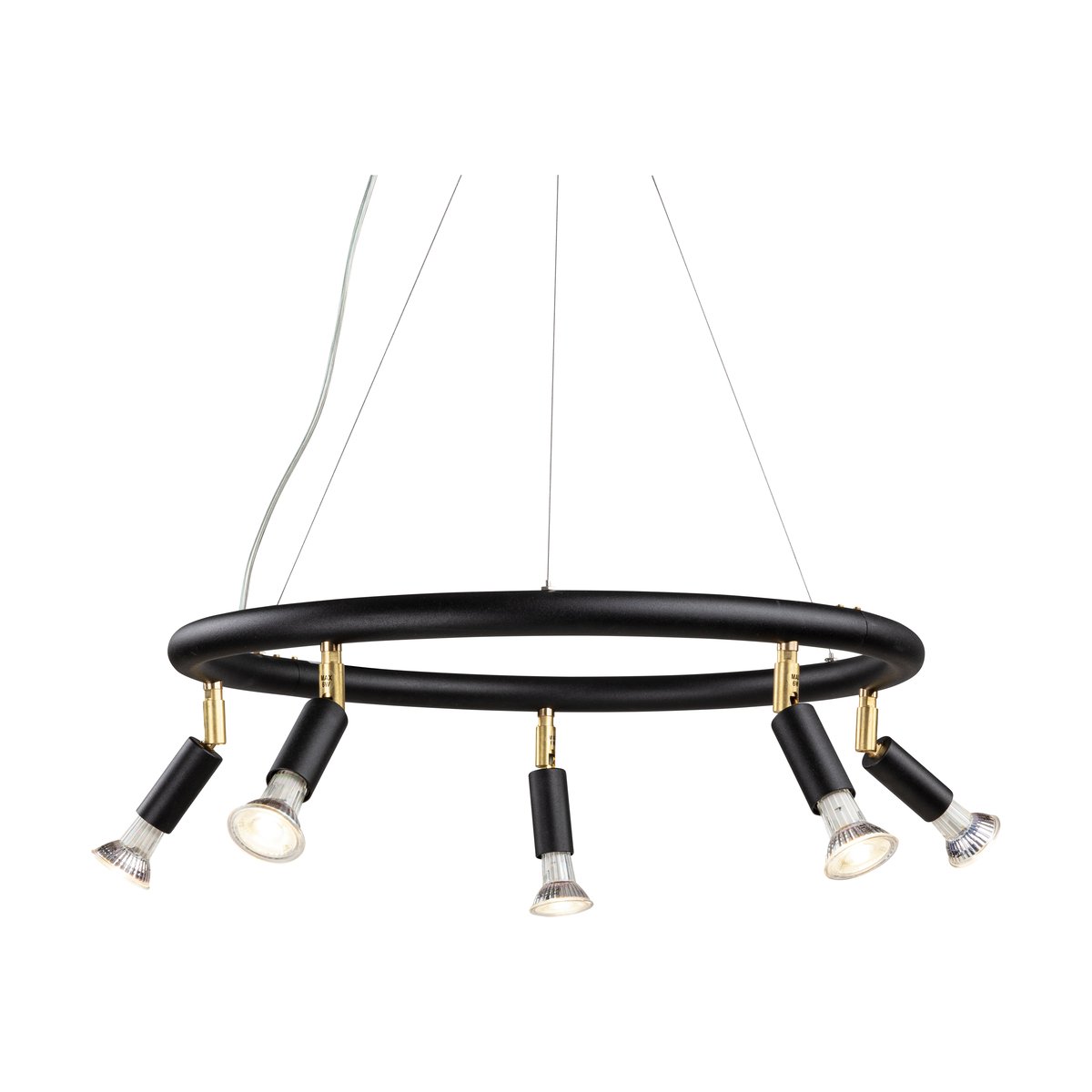 Örsjö Belysning Star ronde 5-spots plafondlamp Ø60 cm Zwart staal