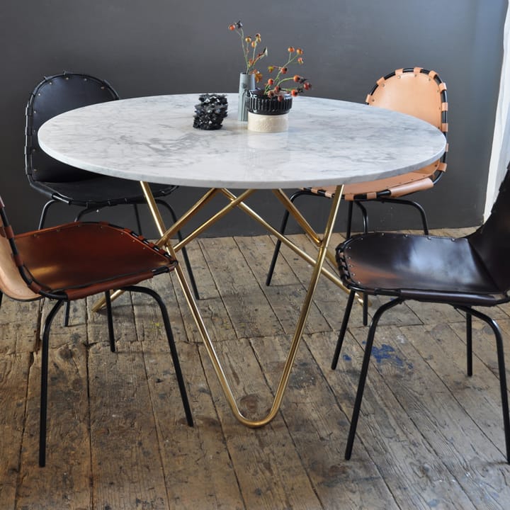 Big O Table eettafel - marmer indio, zwart onderstel - OX Denmarq