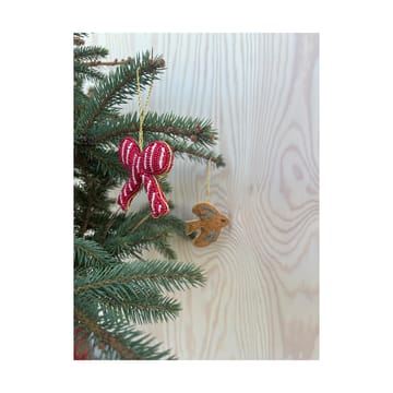 Christmas bow decoratiehanger 3-delig - Cherry red-offwhite-blue - OYOY