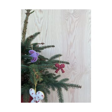 Christmas bow decoratiehanger 3-delig - Cherry red-offwhite-blue - OYOY