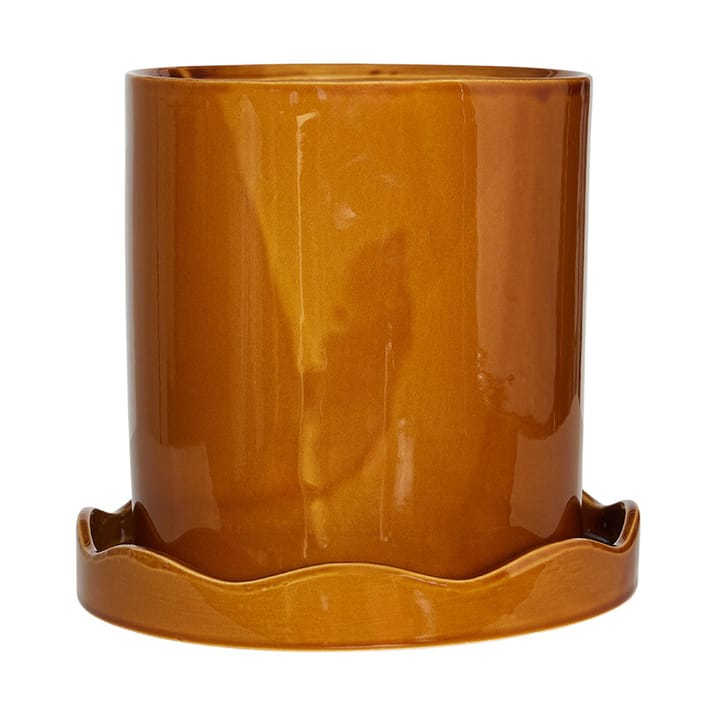 Nami pot met onderschotel Ø21,5 cm medium - Amber - OYOY