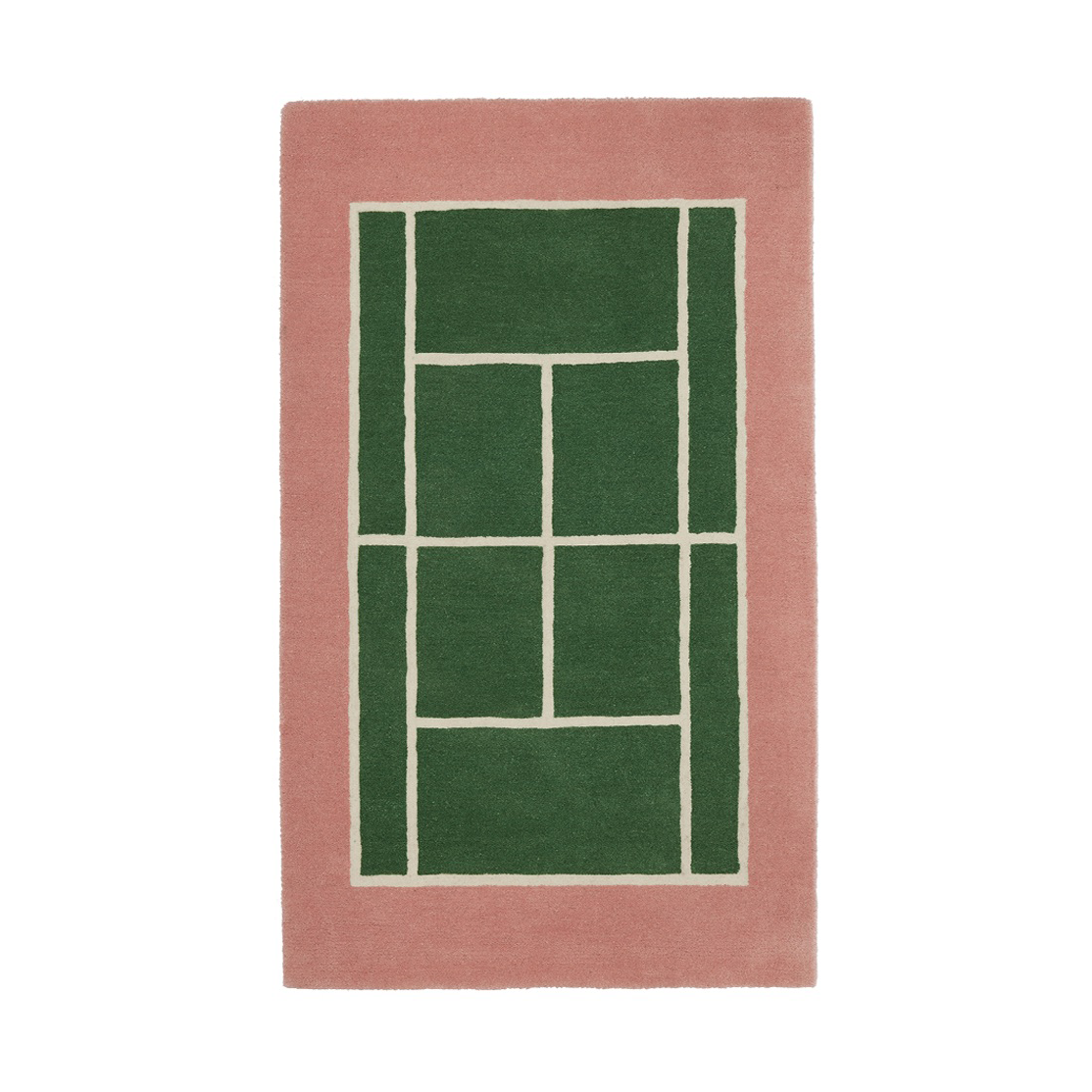 OYOY Tennis vloerkleed Green-rose, 88x150 cm