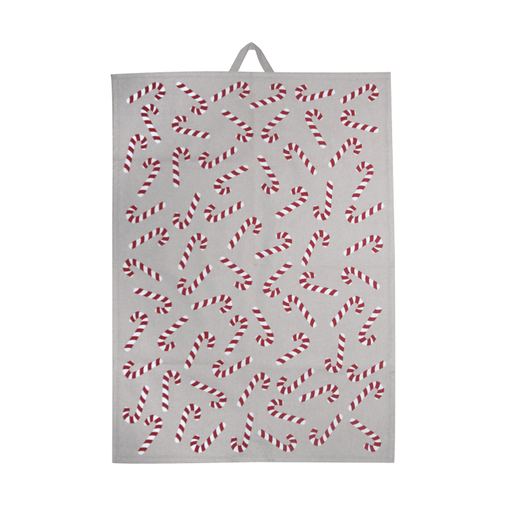 Candy cane theedoek 50x70 cm, Wit-grijs-rood Pluto Design