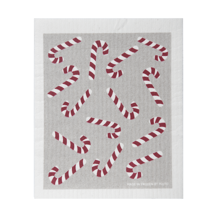 Candy cane vaatdoek 17x20 cm, Wit-grijs-rood Pluto Design