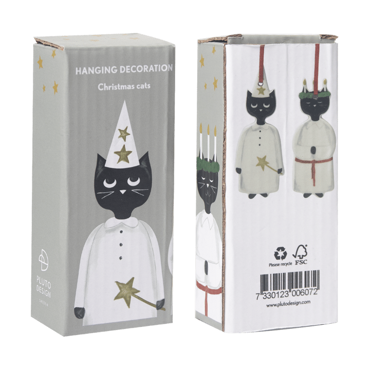 Christmas cats kersthanger 2-delig, Zwart-wit Pluto Design