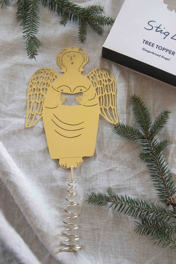 Stig L gingerbread angel topper kerstboompiek - Messing - Pluto Design