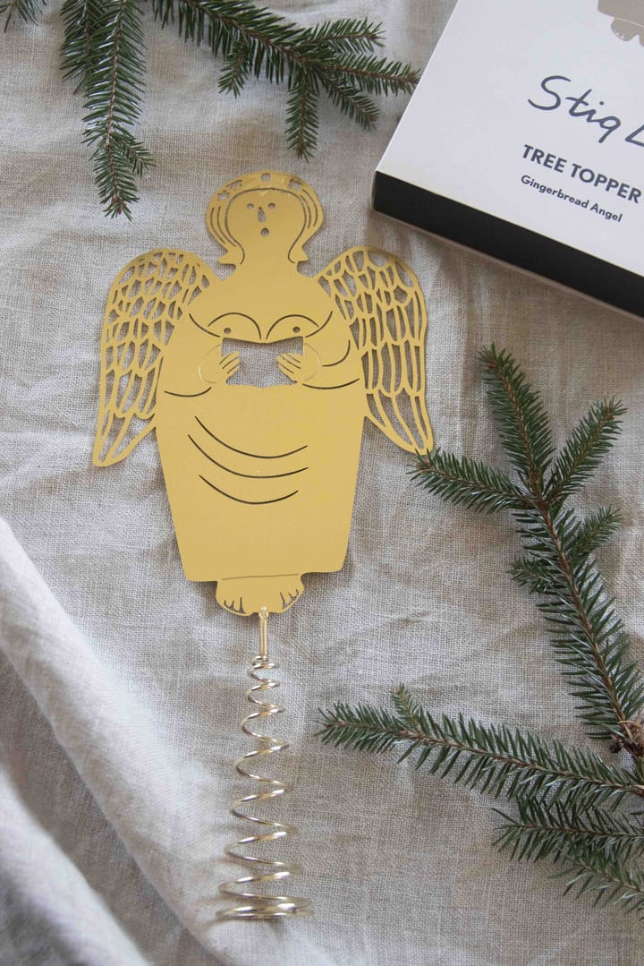 Stig L gingerbread angel topper kerstboompiek - Messing - Pluto Design