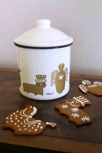 Stig L Gingerbread pot - Wit-goud - Pluto Design