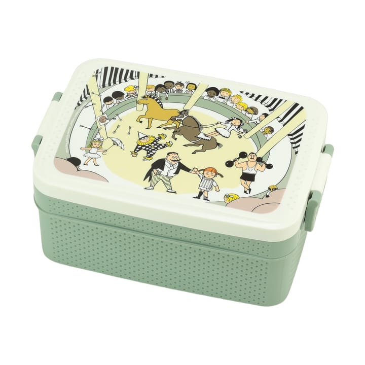 Pippi Cirkus lunchbox 8x18,5 cm - Groen-wit - Rätt Start