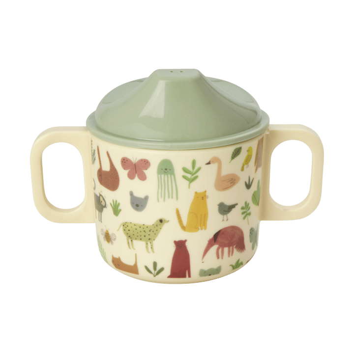 Rice kinderbeker met twee handvatten 20 cl - Sweet Jungle Print-Cream - RICE