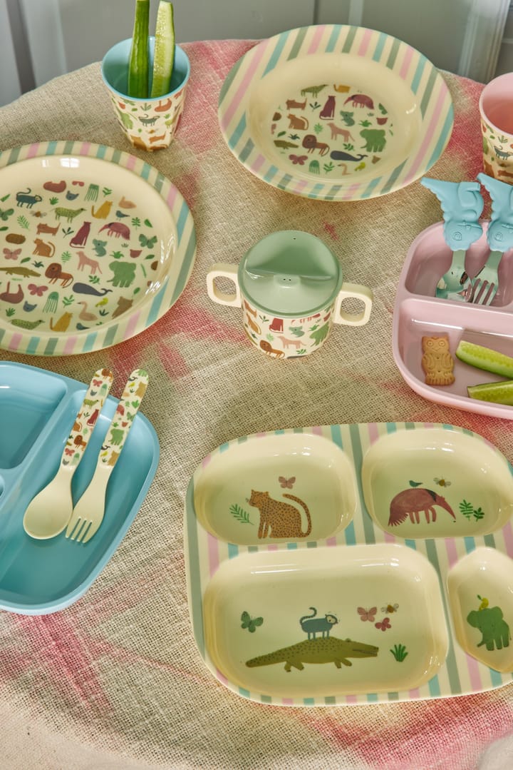 Rice kinderservies 4-delig - Sweet Jungle Print-Cream - RICE