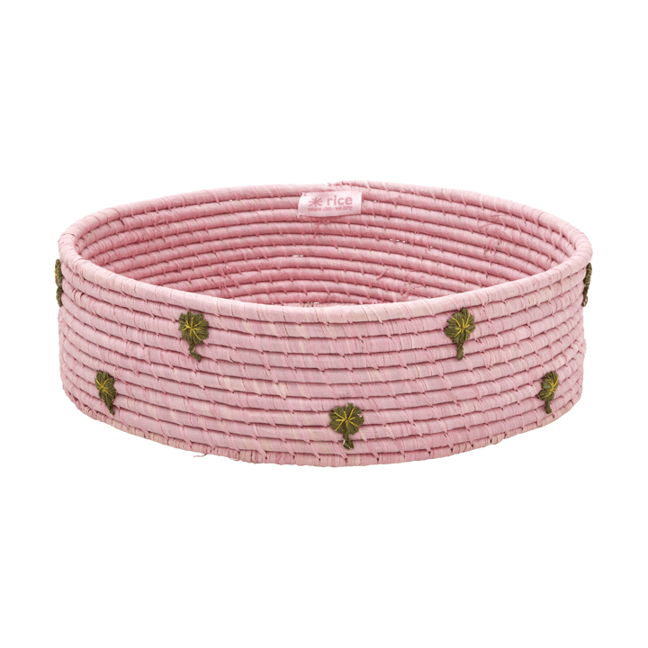 Rice raffia opbergmand laag Ø35 cm - Pink - RICE