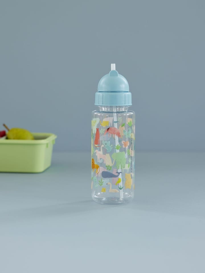 Rice waterfles voor kinderen 45 cl, Sweet Jungle Print-Soft blue RICE