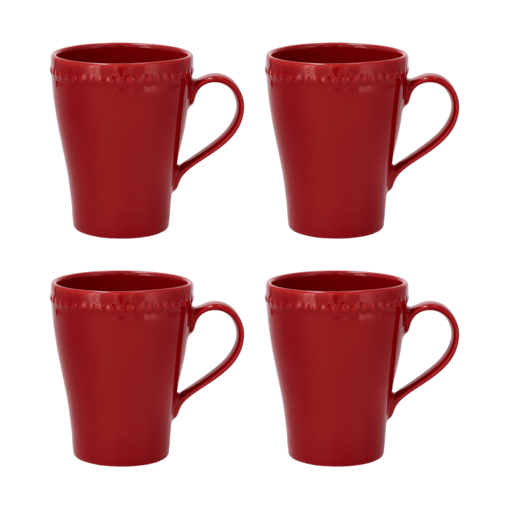 Dots mok 35 cl 4 stuks - Rood - Scandi Living