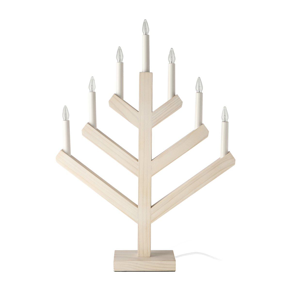 Scandi Living Pine adventskandelaar 62 cm Wit geglazuurd