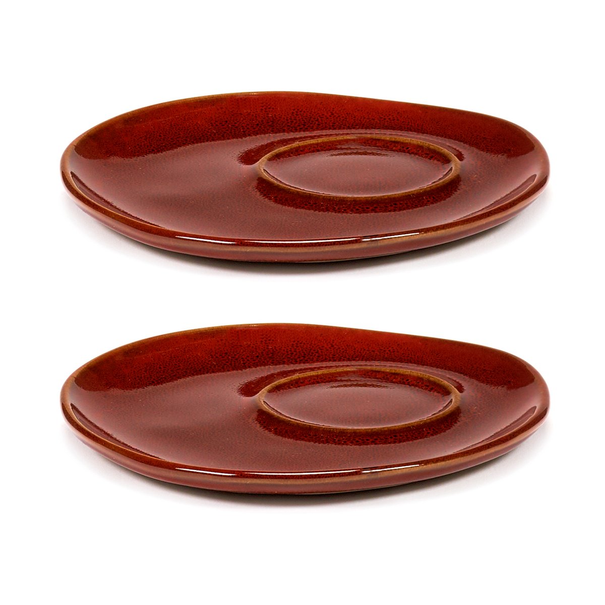 Serax La Mère schotel voor espresso kop Ø11 cm 2-pack Venetian red