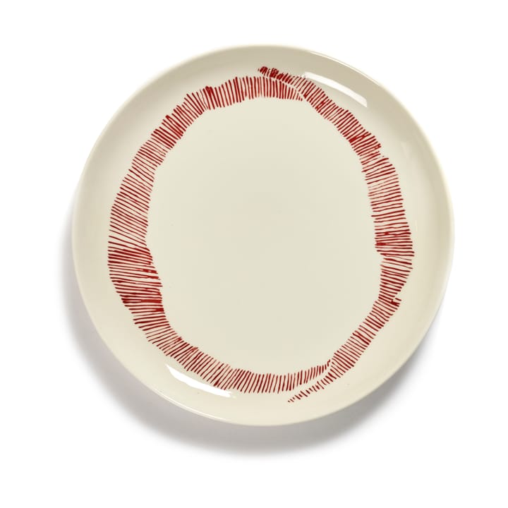 Ottolenghi Feast bord M Ø22,5 cm 2-pack - White stripes-red - Serax