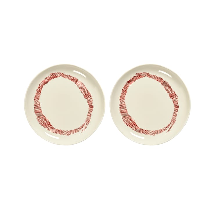 Ottolenghi Feast bord S Ø19 cm 2-pack - White stripes-red - Serax