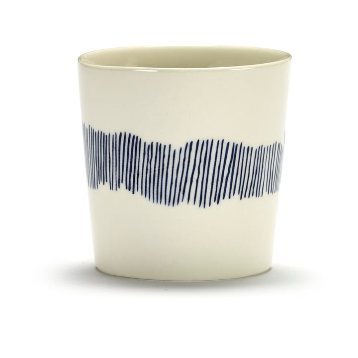 Ottolenghi Feast koffiekop 25 cl 4-pack - White stripes-blue - Serax