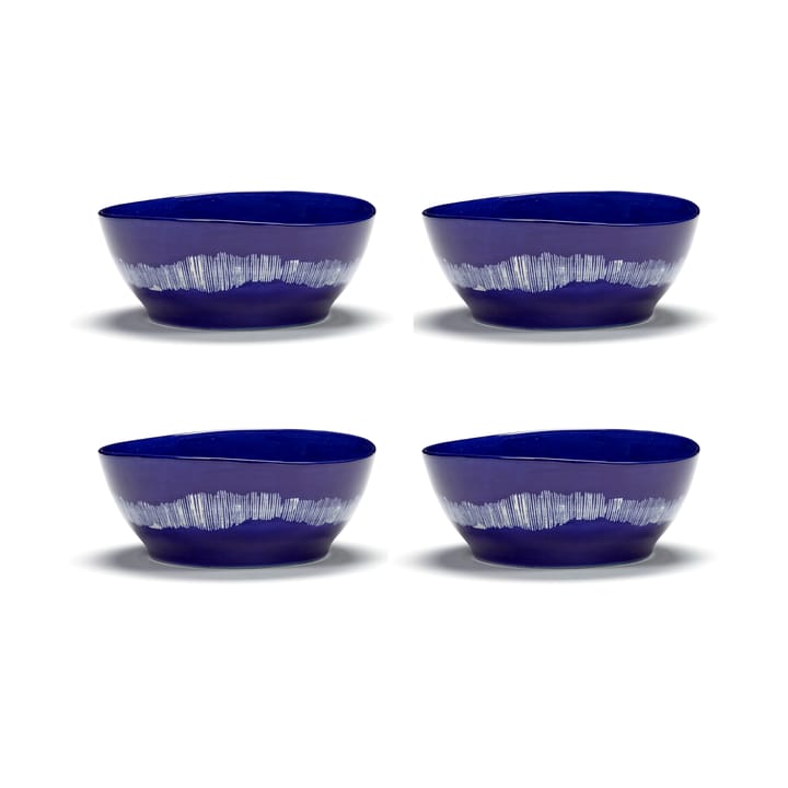 Ottolenghi Feast kom L Ø17 cm 4-pack - Dark blue stripes-white - Serax