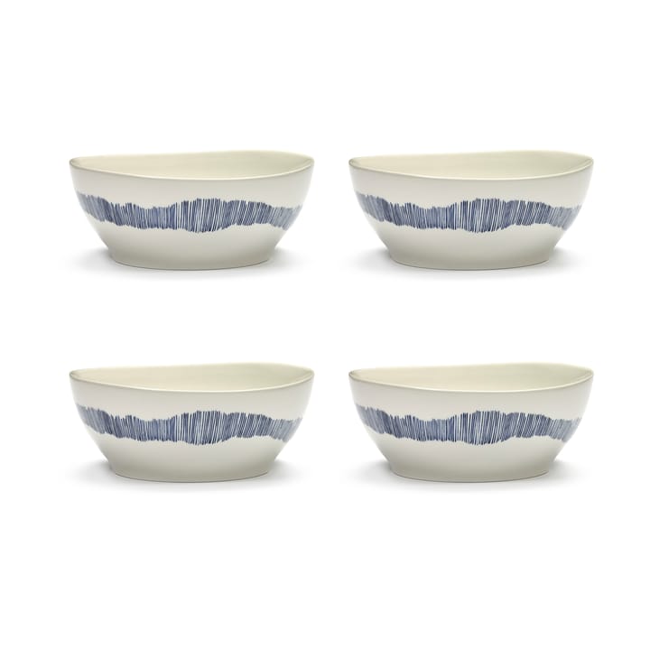 Ottolenghi Feast kom L Ø17 cm 4-pack - White-stripes blue - Serax