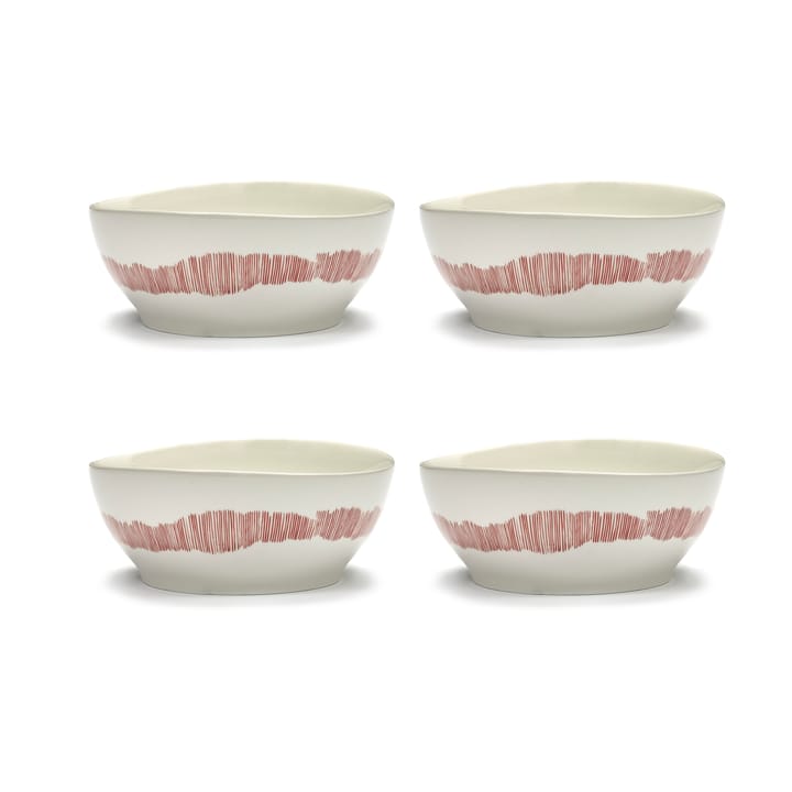 Ottolenghi Feast kom L Ø17 cm 4-pack - White stripes-red - Serax