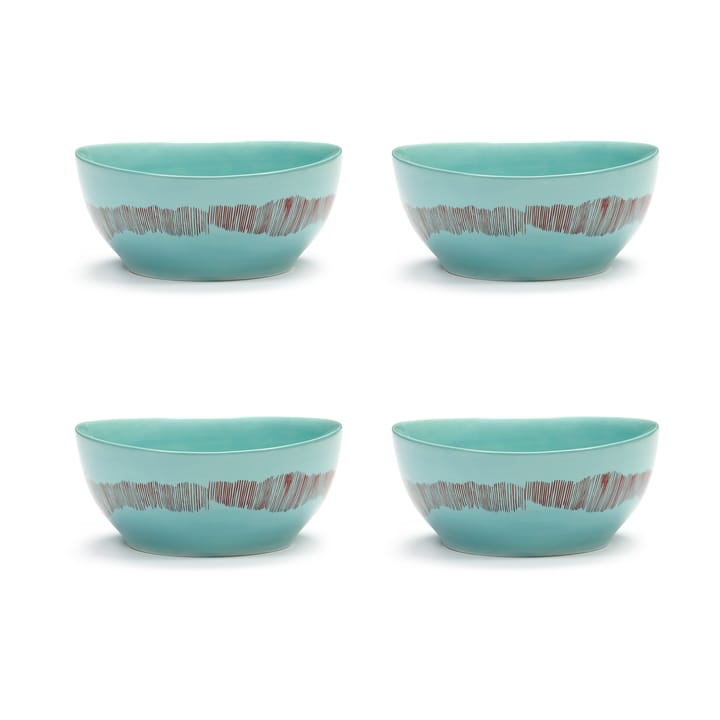 Ottolenghi Feast kom S Ø15 cm 4-pack - Azure stripes-red - Serax