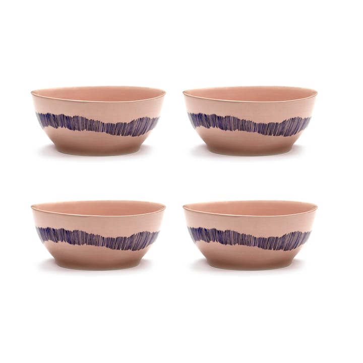 Ottolenghi Feast kom S Ø15 cm 4-pack - Pink stripes blue - Serax