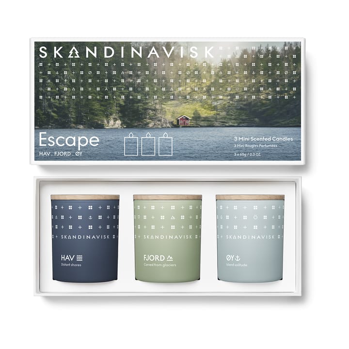 ESCAPE mini geurkaars giftset 3-delig - 65 g - Skandinavisk