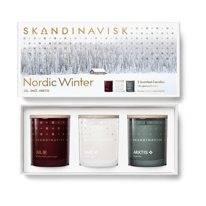 Nordic Winter geurkaars giftset 3-delig - 65 g - Skandinavisk