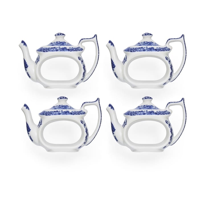 Blue Italian servetringen 4-pack - Blauw-wit - Spode