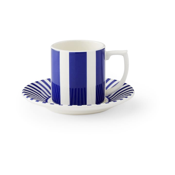 Steccato espressokopje 8 cl met schotel Ø11 cm - Blauw-wit - Spode