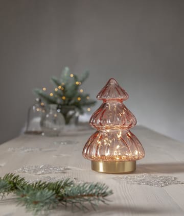 Abete tafelornament kerstverlichting 18 cm - Roze - Star Trading