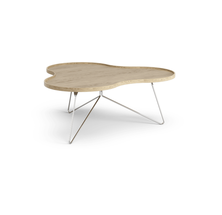 Flower mono tafel 107 x 114cm - eikenhout natuur, 45cm, chromen onderstel - Swedese