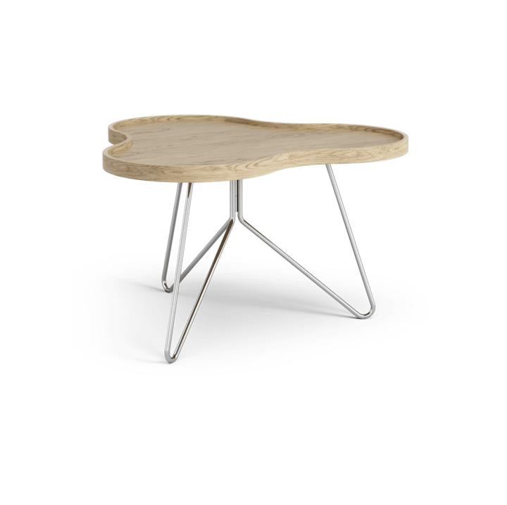 Flower mono tafel 62 x 66cm - eikenhout natuur, 39cm, chromen onderstel - Swedese